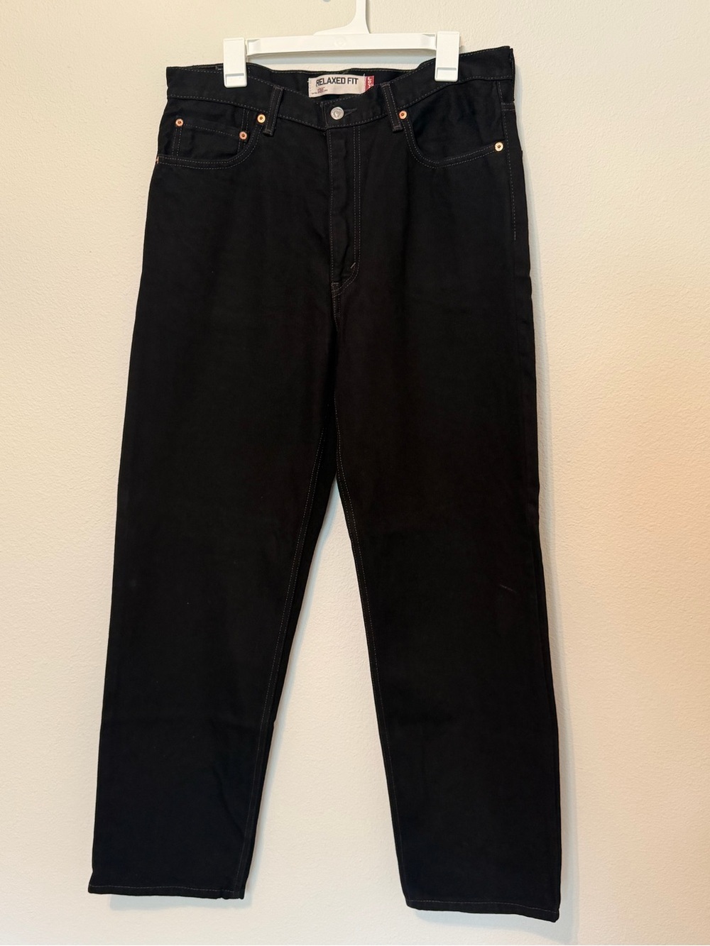 Levi's Men's Straight Leg Relaxed Black Jeans 36”x32”